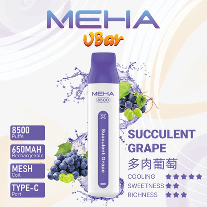 魅嗨小白條 MEHA VBar 8500口拋棄式 冰爽水果系列清涼入喉 3% 丁鹽黃金配方 650mAh 大電量可充電設計 冰爽水果系列清爽入喉 台灣現貨:圖片 9